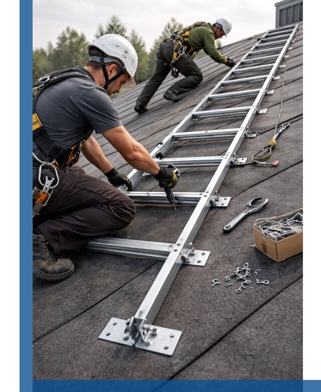 Профессиональный монтаж кровельной лестницы в Октябрьском под ключ