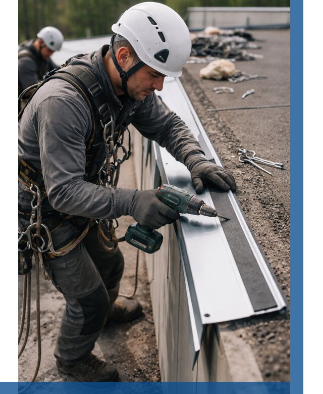 Монтаж капельника на кровле в Октябрьском от 311 р. | ВЫСОТНИК-Ктб