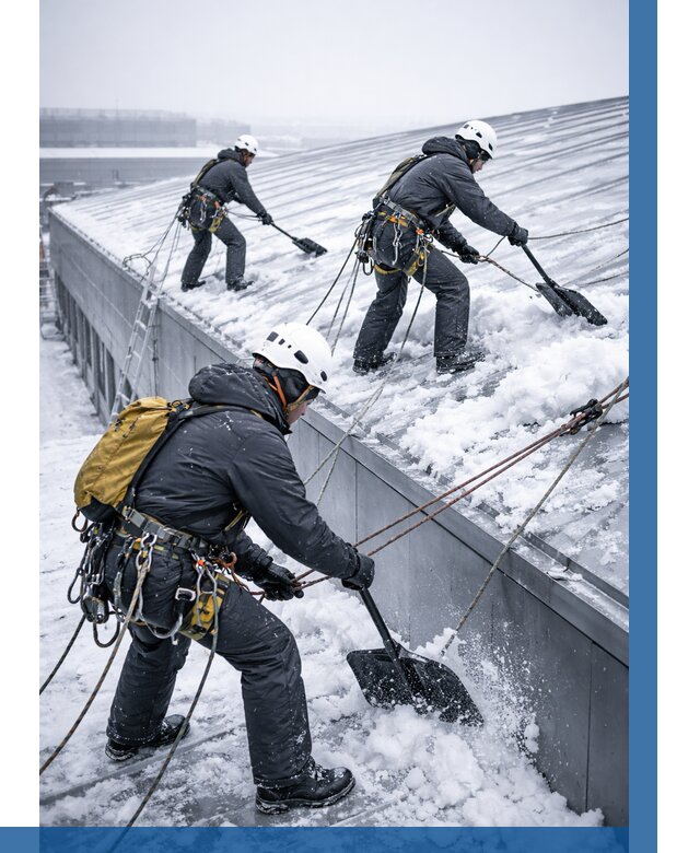 Очистка навесов от снега в Октябрьском от 4661 р. | ВЫСОТНИК-Ктб