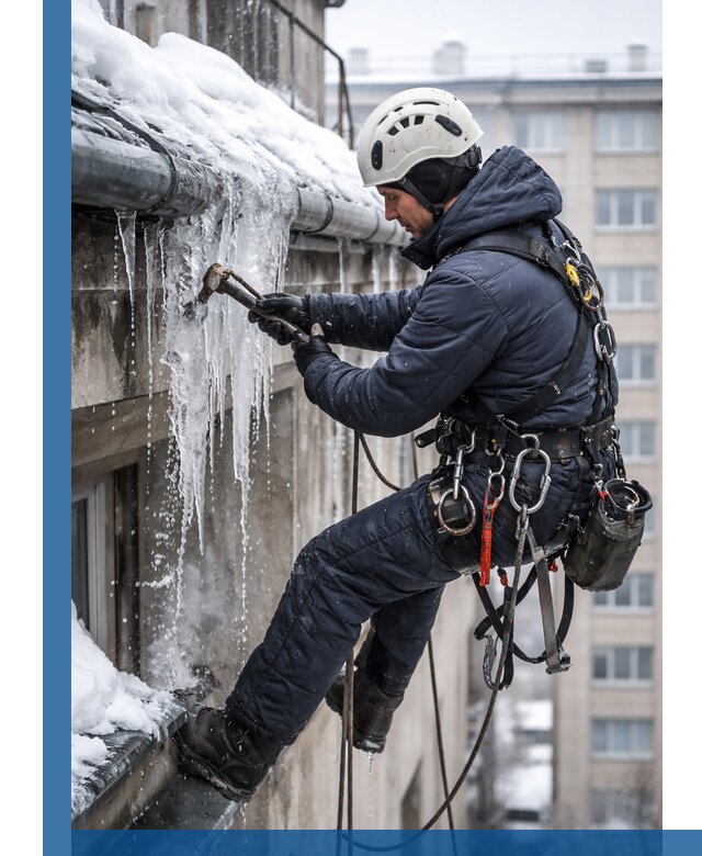 Удаление наледи и чистка водостоков в Октябрьском оперативно и безопасно