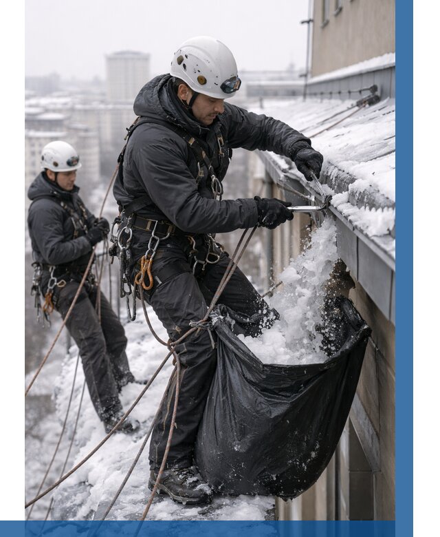 Аварийная очистка крыши в Октябрьском под ключ от 311 р. | ВЫСОТНИК-Ктб