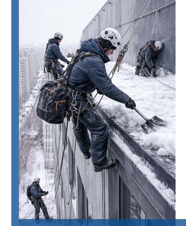 Абонентское обслуживание кровли зимой в Октябрьском регулярный уход