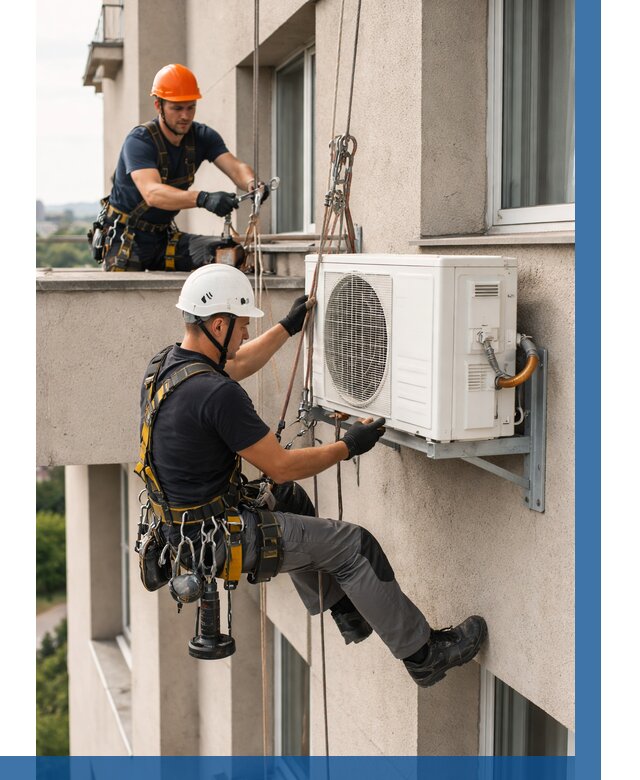 Монтаж внешнего блока кондиционера в Октябрьском от 6732 р. | ВЫСОТНИК-Ктб