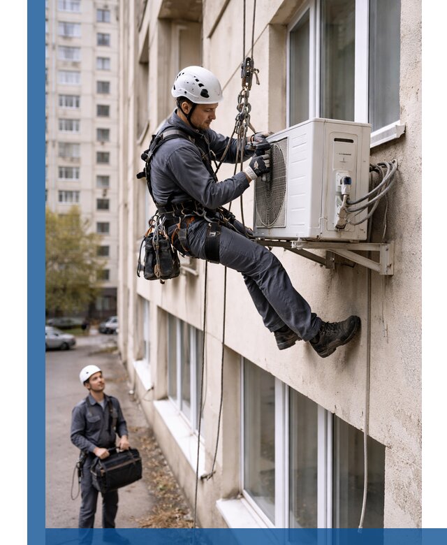 Демонтаж внешнего блока кондиционера в Октябрьском профессионально