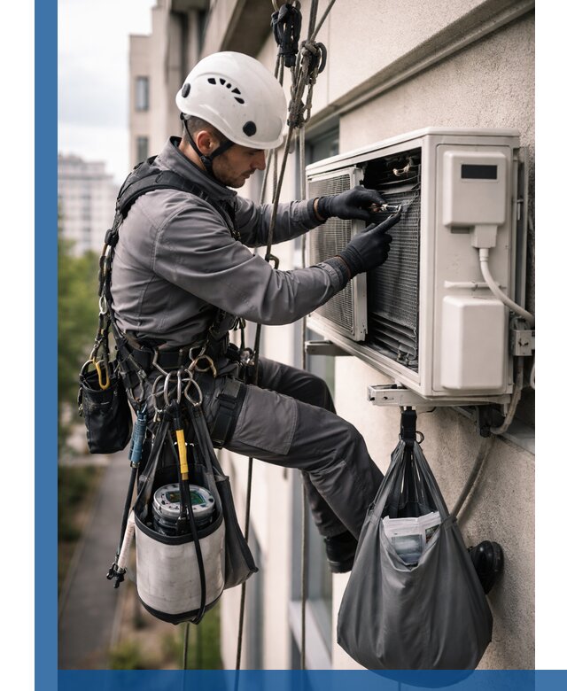 Обслуживание внешнего блока кондиционера в Октябрьском профессионально