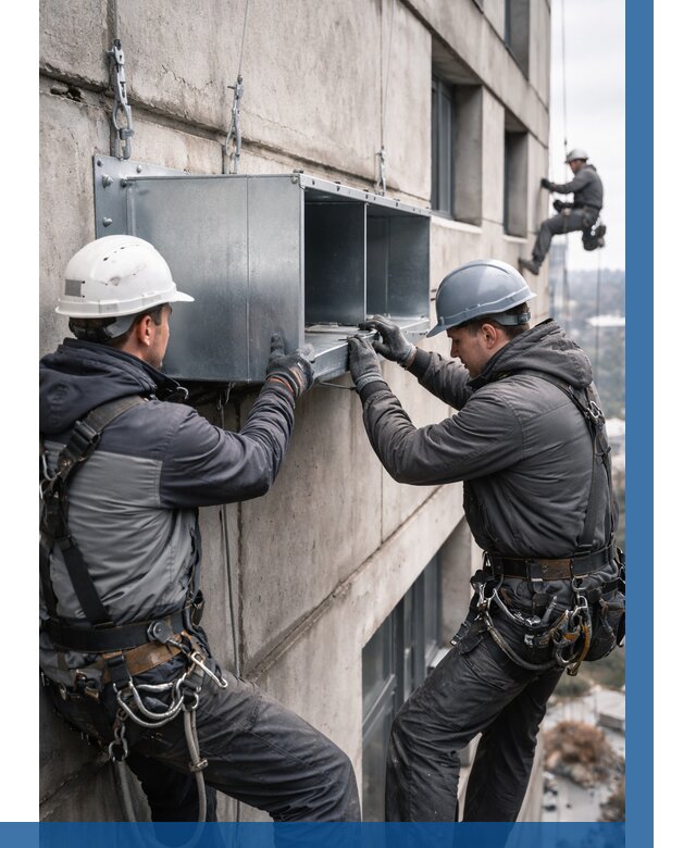 Монтаж вентиляционных коробов в Октябрьском от 3107 р. | ВЫСОТНИК-Ктб