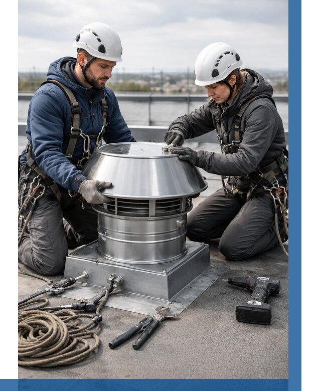 Установка дефлекторов на кровле в Октябрьском от 4661 р. | ВЫСОТНИК-Ктб