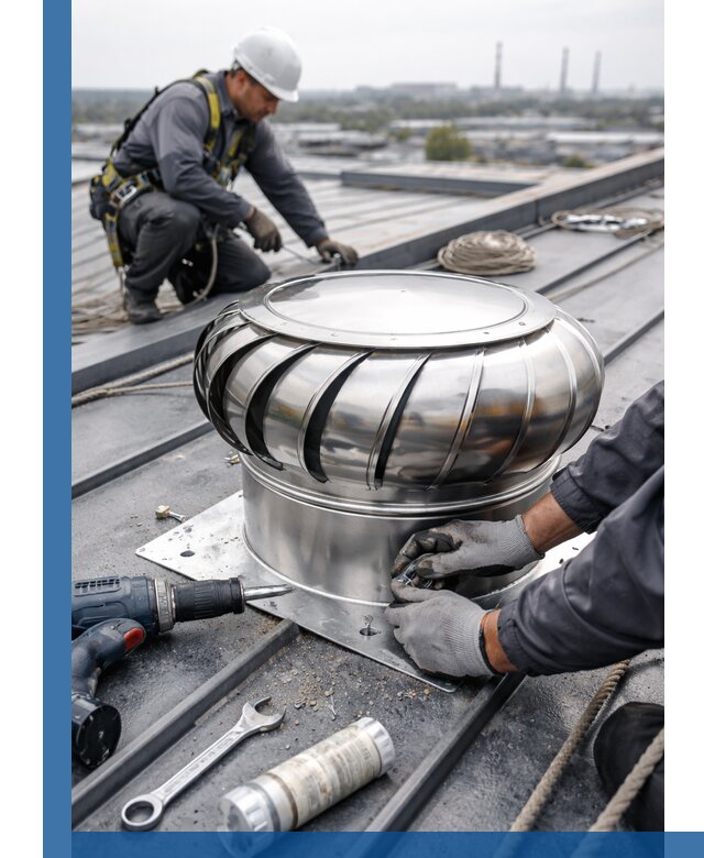 Установка дефлекторов на кровле в Октябрьском профессионально