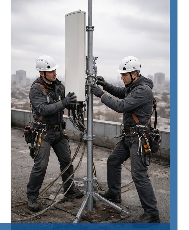 Монтаж антенн связи на крыше в Октябрьском от 8803 р. | ВЫСОТНИК-Ктб