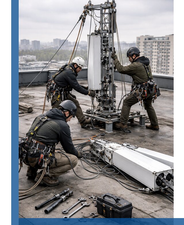 Демонтаж антенн на крыше зданий в Октябрьском с гарантией