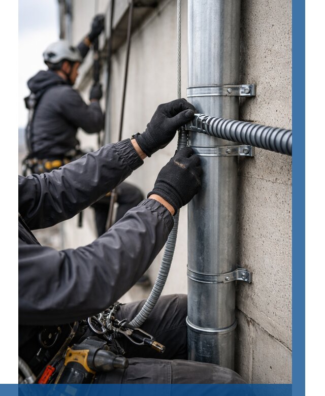 Монтаж гофры для кабеля в Октябрьском от 311 р. | ВЫСОТНИК-Ктб