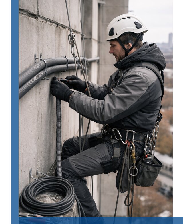 Профессиональный монтаж гофры для кабеля в Октябрьском с гарантией