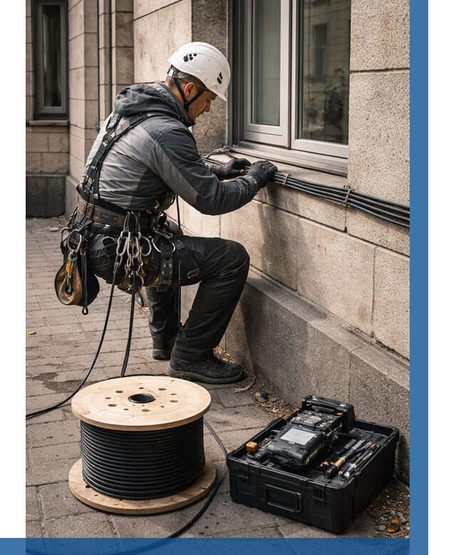 Прокладка оптоволоконного кабеля в Октябрьском от 829 р. | ВЫСОТНИК-Ктб