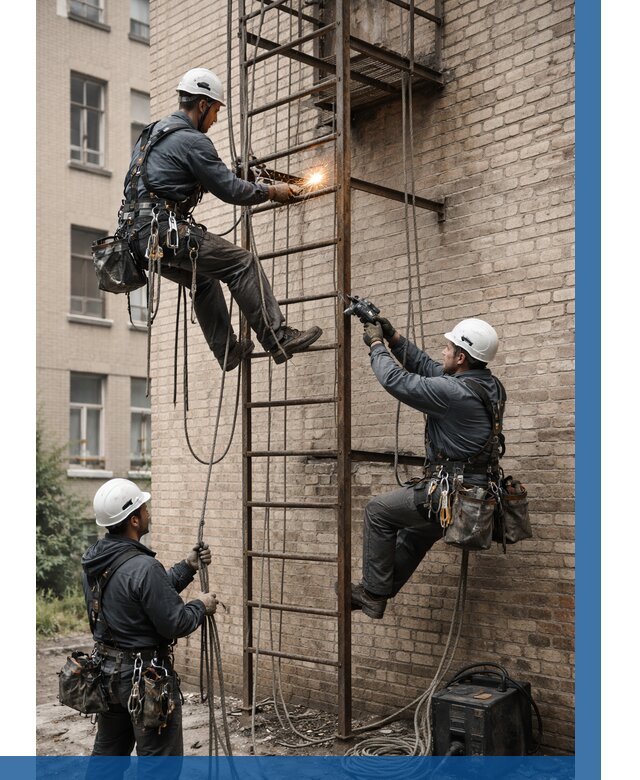 Ремонт пожарной лестницы в Октябрьском от 7768 р. | ВЫСОТНИК-Ктб