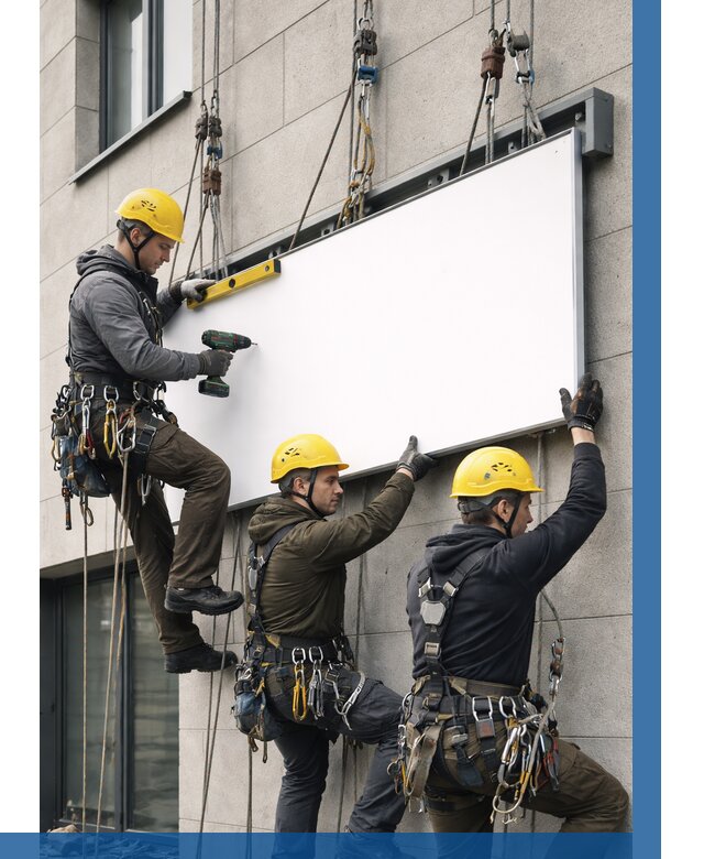 Монтаж рекламной вывески в Октябрьском от 8286 р. | ВЫСОТНИК-Ктб