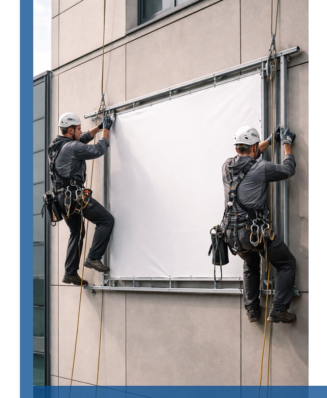 Монтаж наружной рекламной вывески в Октябрьском под ключ
