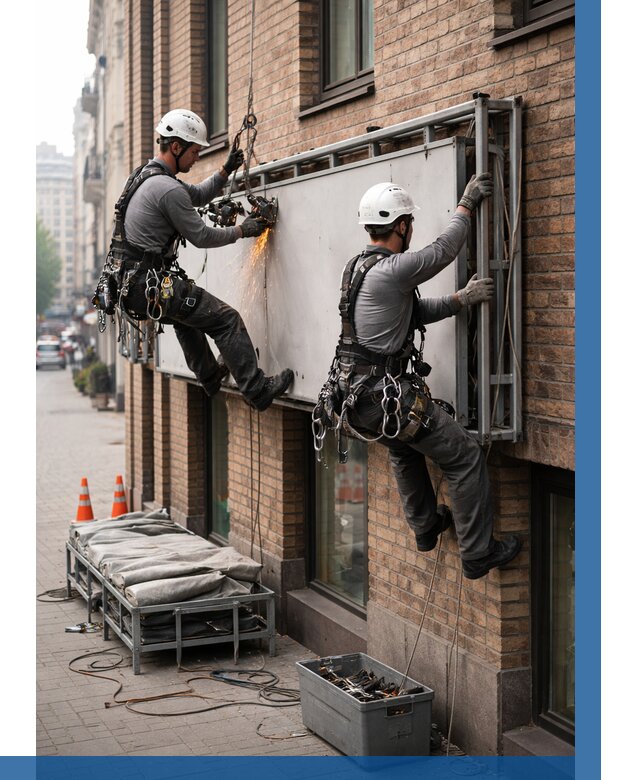 Демонтаж рекламной вывески в Октябрьском от 6732 р. | ВЫСОТНИК-Ктб