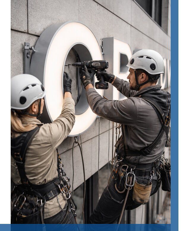 Монтаж световых букв в Октябрьском от 3107 р. под ключ ВЫСОТНИК-Ктб