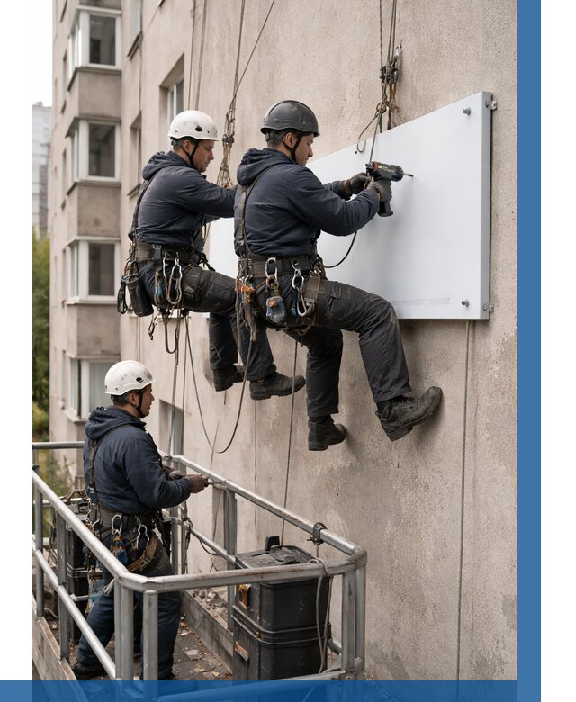 Монтаж табличек и указателей в Октябрьском от 3625 р. | ВЫСОТНИК-Ктб