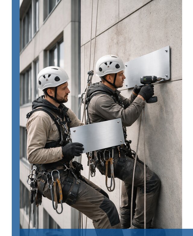 Монтаж табличек и указателей в Октябрьском для зданий и сооружений