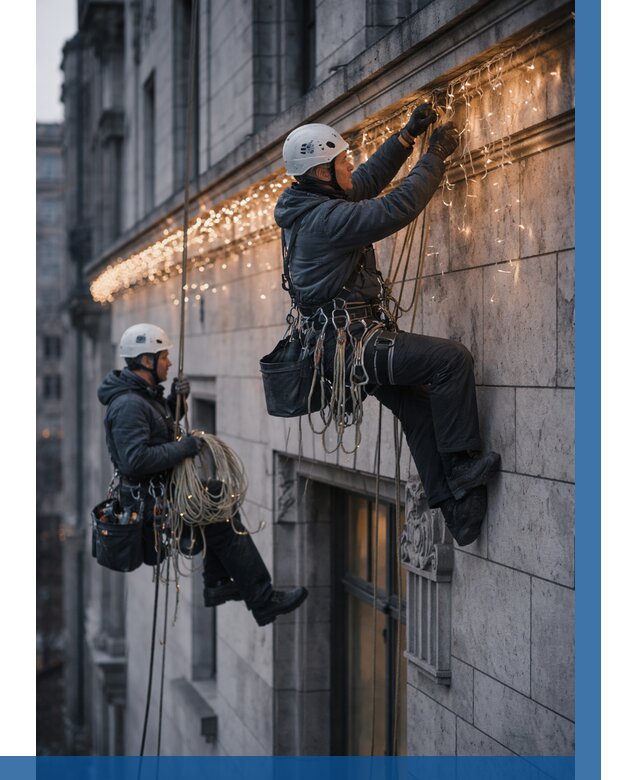 Монтаж новогодней иллюминации в Октябрьском от 8803 р. | ВЫСОТНИК-Ктб