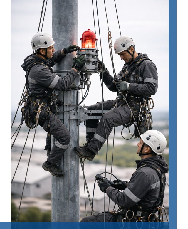 Монтаж заградительных огней в Октябрьском от 8803 р. | ВЫСОТНИК-Ктб