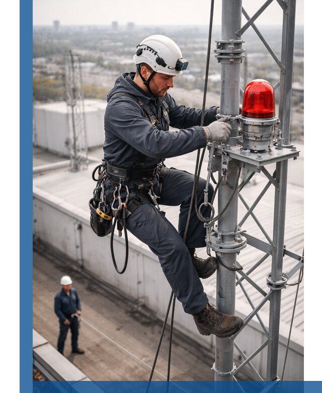 Монтаж заградительных огней и обслуживание объектов в Октябрьском