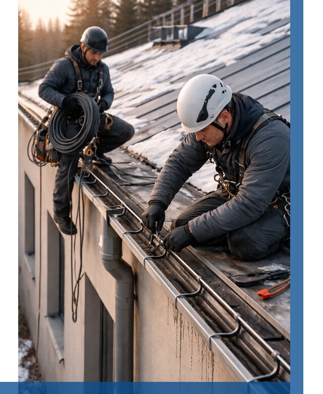 Монтаж греющего кабеля на кровле в Октябрьском от 466 р. | ВЫСОТНИК-Ктб