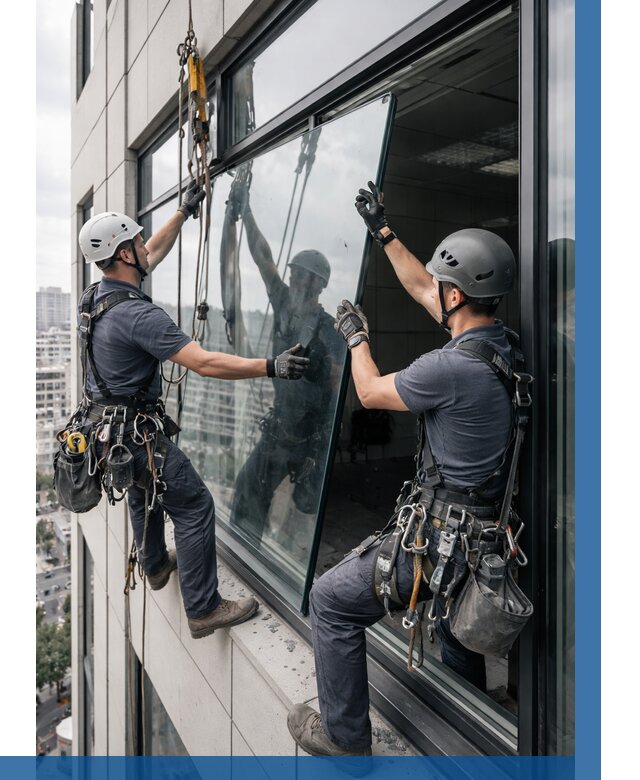 Замена стеклопакетов на высоте в Октябрьском от 5696 р. | ВЫСОТНИК-Ктб