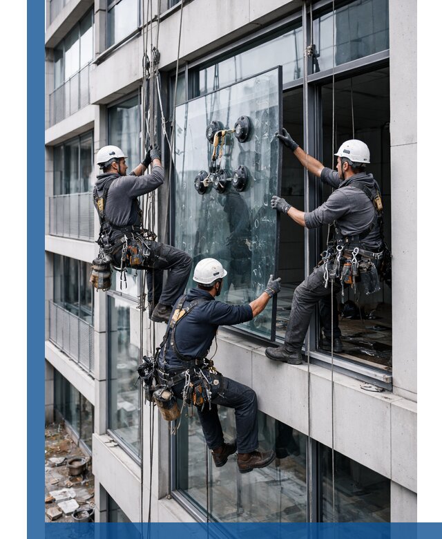 Фасадное остекление и монтаж витражей зданий в Октябрьском под ключ