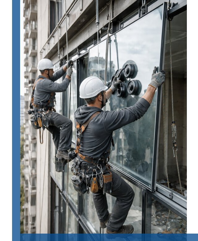 Витражное остекление фасадов и лоджий в Октябрьском под ключ