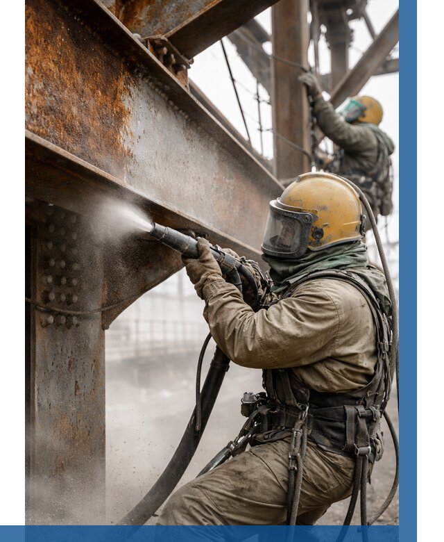 Пескоструйная очистка металлоконструкций в Октябрьском по 621 р.  ВЫСОТНИК-Ктб