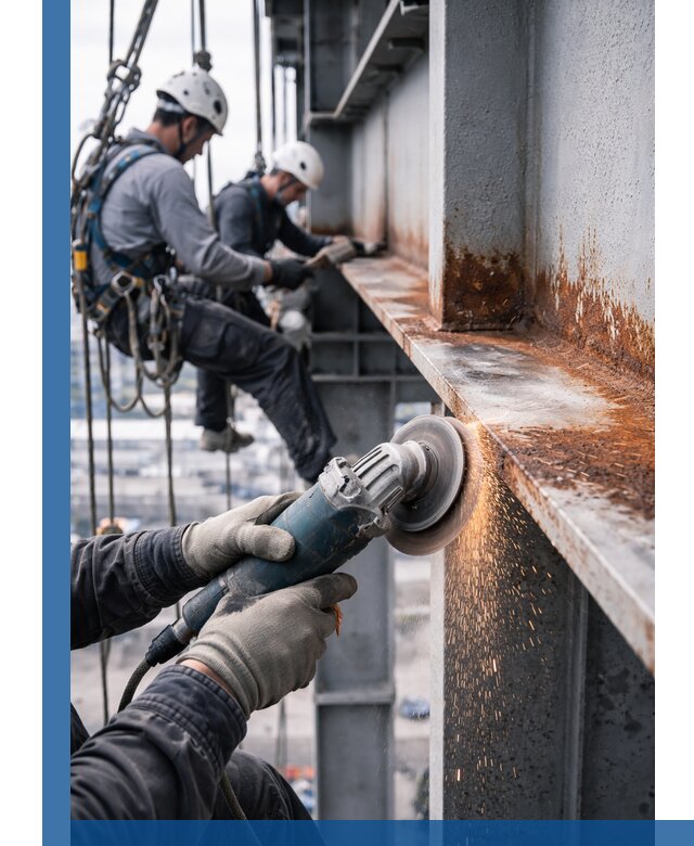 Зачистка металла от ржавчины и подготовка поверхностей в Октябрьском