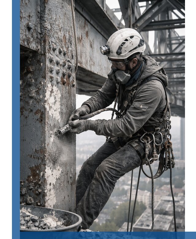 Удаление старой краски с металлических конструкций в Октябрьском