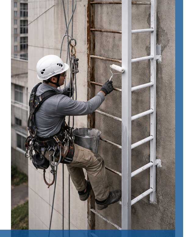 Покраска пожарных лестниц в Октябрьском от 4661 р. | ВЫСОТНИК-Ктб