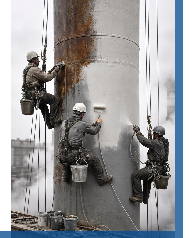 Покраска дымовых труб в Октябрьском от 8803 р. | ВЫСОТНИК-Ктб