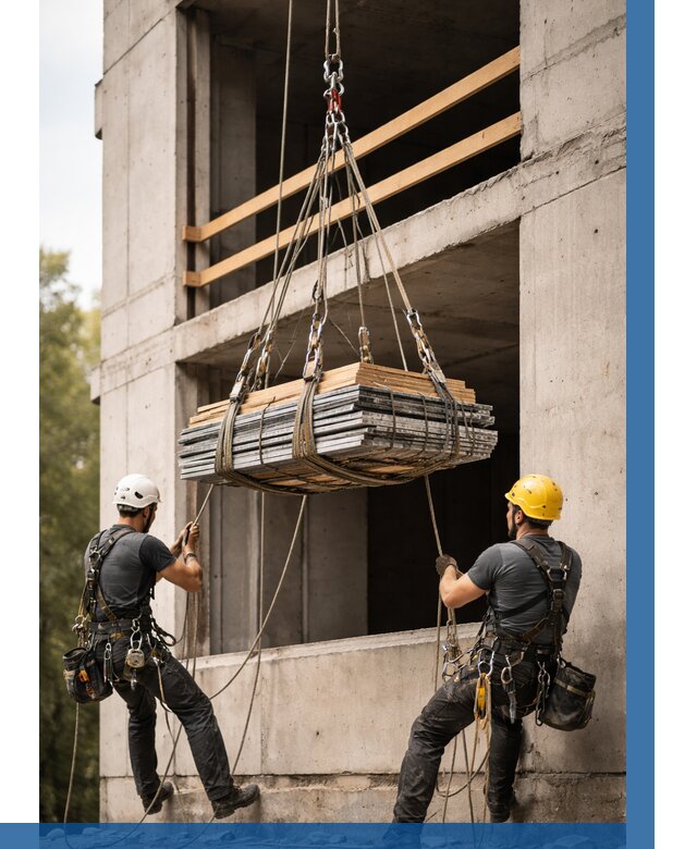 Подъем материала на этаж веревками в Октябрьском от 1554 р. | ВЫСОТНИК-Ктб