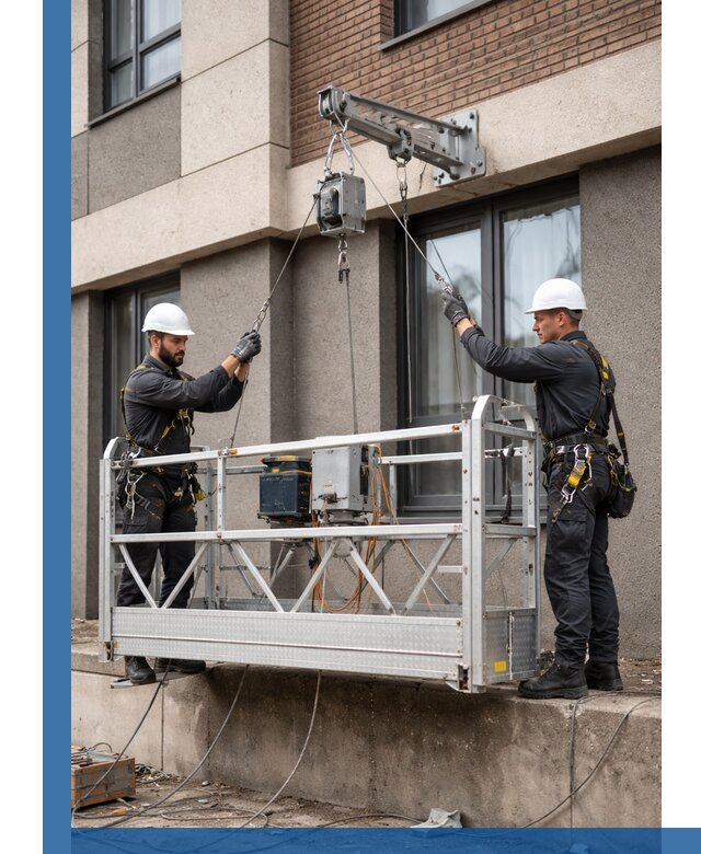 Монтаж и подъем фасадной люльки в Октябрьском с гарантией безопасности