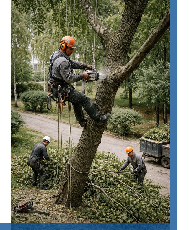 Кронирование деревьев в Октябрьском от 6732 р. | ВЫСОТНИК-Ктб
