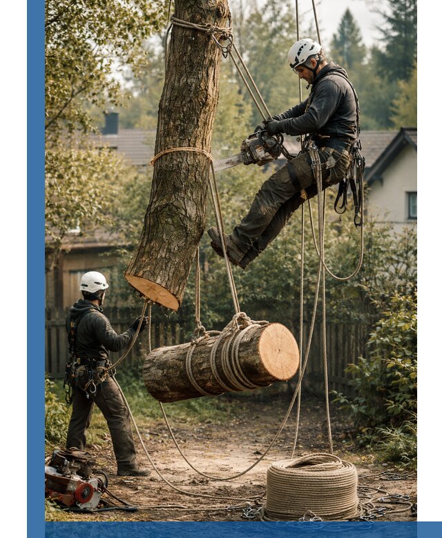 Валка деревьев частями в Октябрьском, безопасно и аккуратно