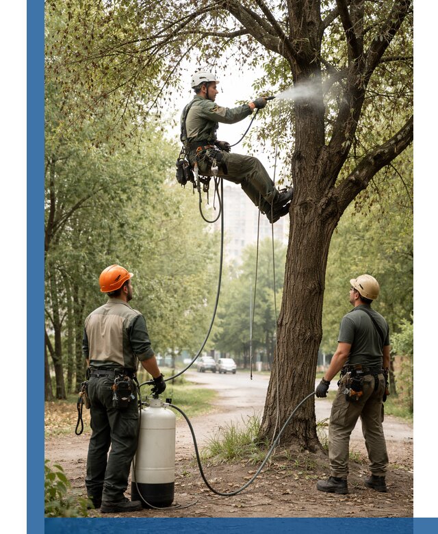 Обработка деревьев от вредителей в Октябрьском профессиональная защита