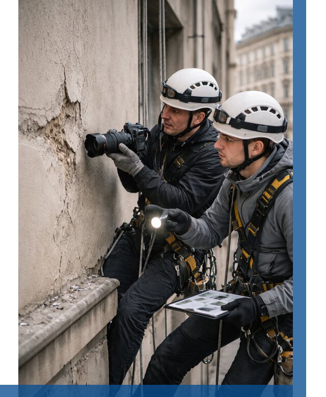 Фотофиксация дефектов фасада в Октябрьском от 4661 р. | ВЫСОТНИК-Ктб