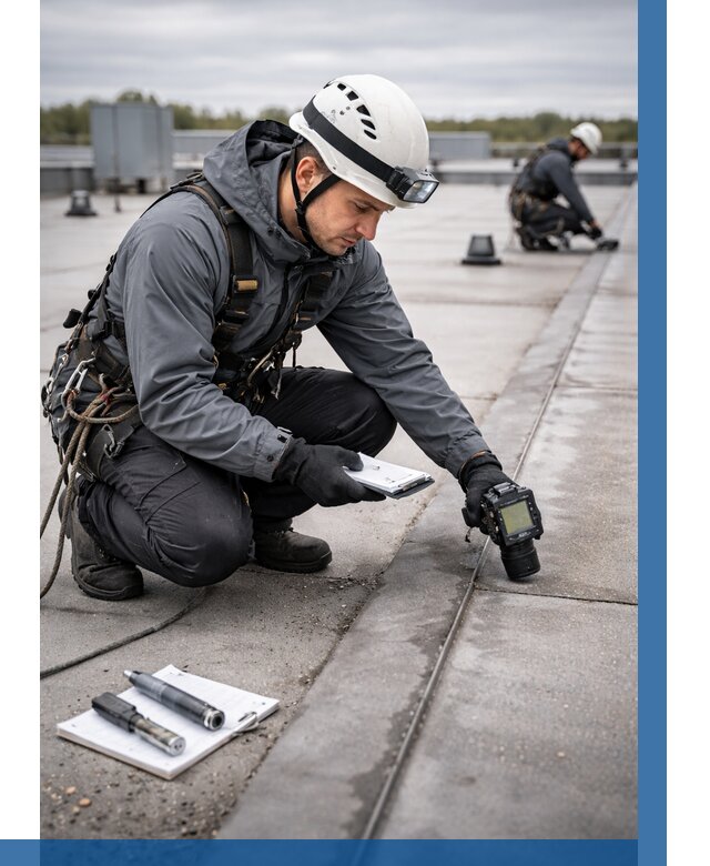 Обследование кровли на протечки в Октябрьском от 4661 р. | ВЫСОТНИК-Ктб