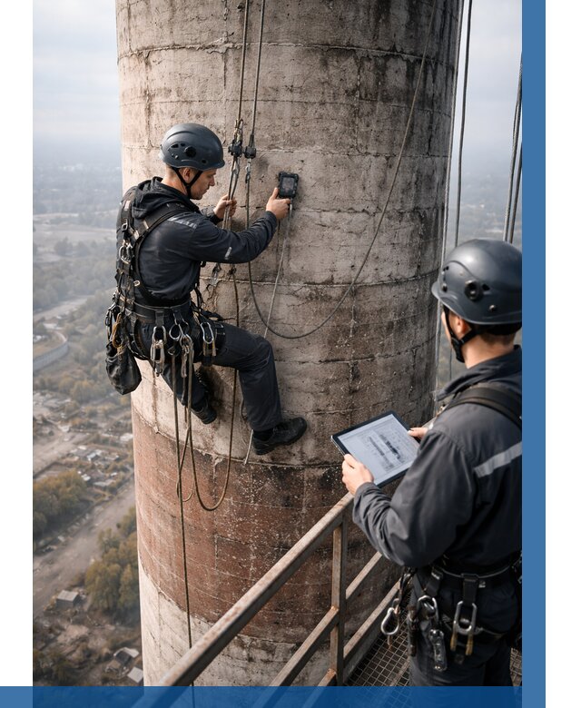 Обследование дымовой трубы в Октябрьском от 8286 р. | ВЫСОТНИК-Ктб