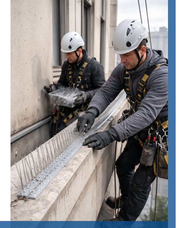 Установка шипов от птиц в Октябрьском от 880 р. | ВЫСОТНИК-Ктб