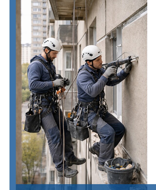 Промышленные альпинисты высотные работы и монтаж в Октябрьском